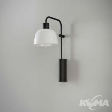 Drep kinkiet led 3W 2700K czarny/biały klosz